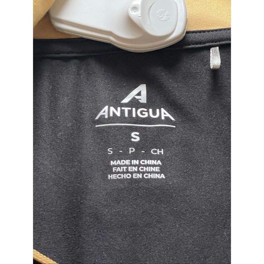 NFL New Orleans Saints Antigua Black/Gold Quarter-Zip Pullover Top S NWT - Picture 5 of 6